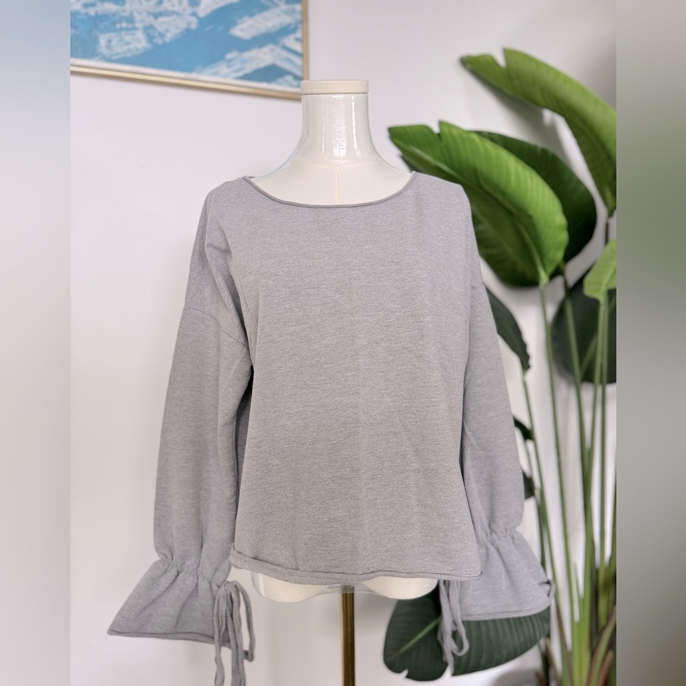 Esprit Gray Women's Top with Bell Sleeves